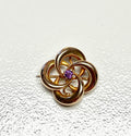 14k Yellow Gold Amethyst Knot Brooch Pendant Watch Pin