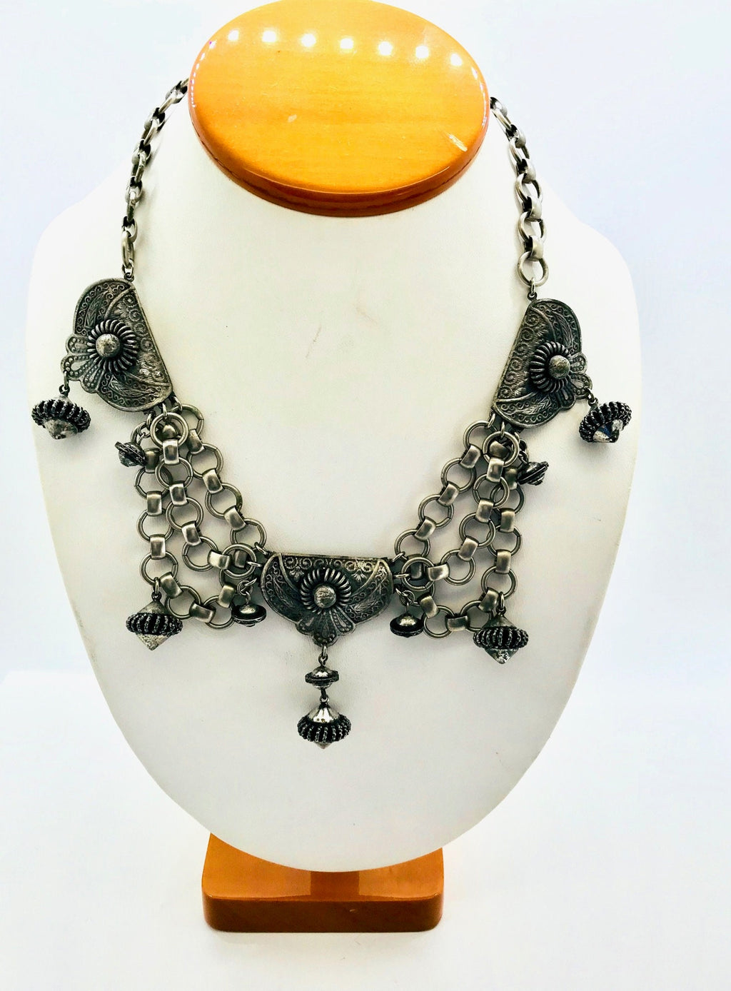 Kandell and Marcus N.Y. Vintage Silver Tone Statement Necklace