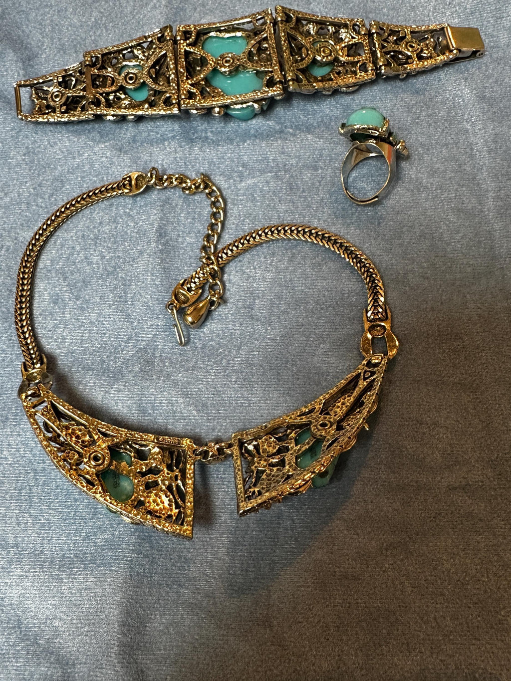 Asian Man Figural Jewelry Set - Selro Corp Necklace, Bracelet, Ring