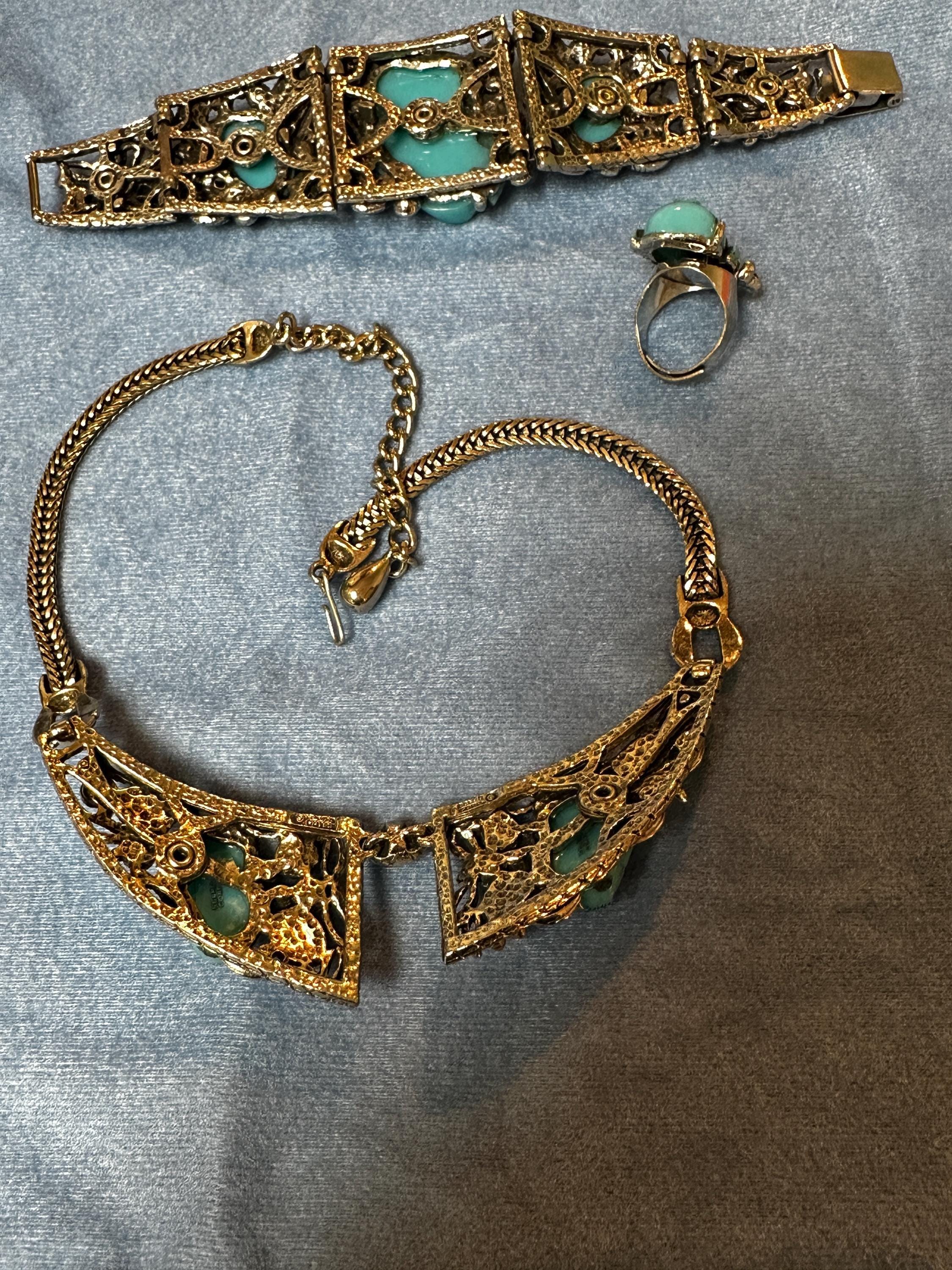 Asian Man Figural Jewelry Set - Selro Corp Necklace, Bracelet, Ring