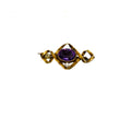 Antique 10K Gold Amethyst Pin with Baroque Pearls