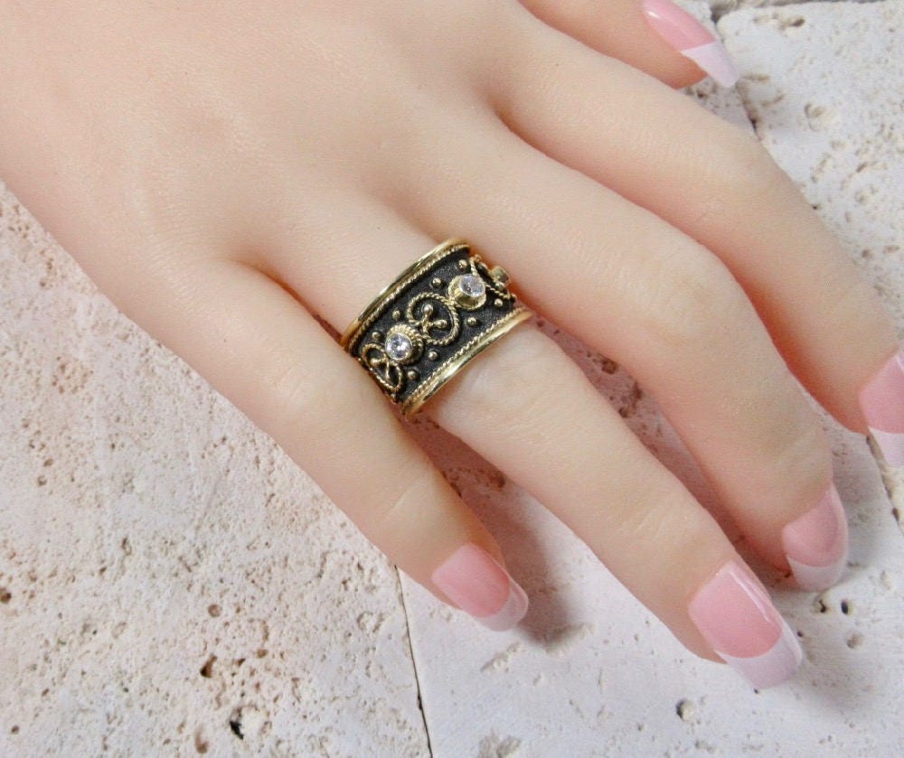 Sterling Silver Hand Crafted Wedding Band Ring, Wide Band Ring, Wedding Band, Cubic Zirconia Ring, Hallmarked Ring, Hallmark