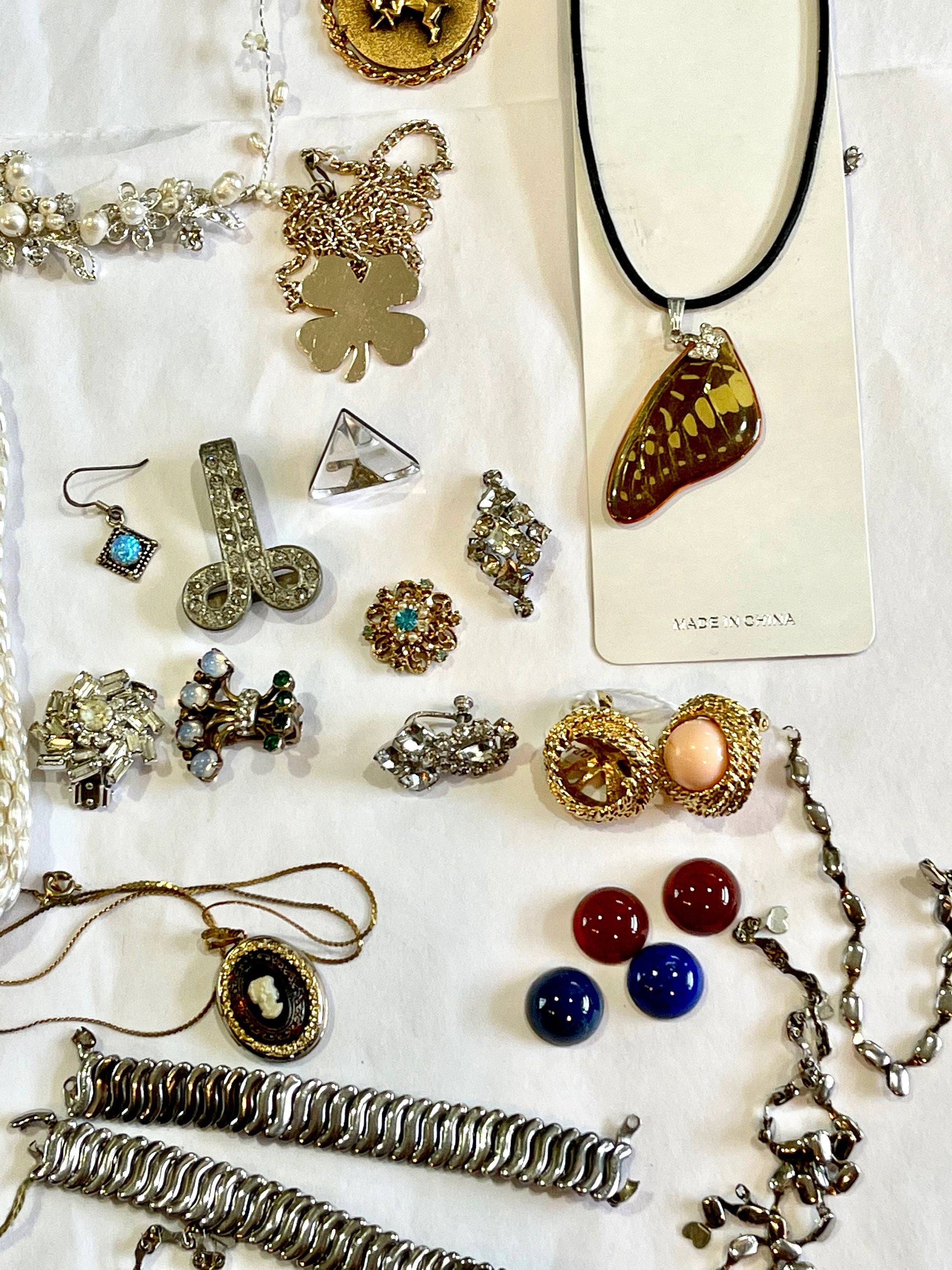 Vintage Jewelry Odd Lot: Loose Citrine, Amethyst, Necklaces