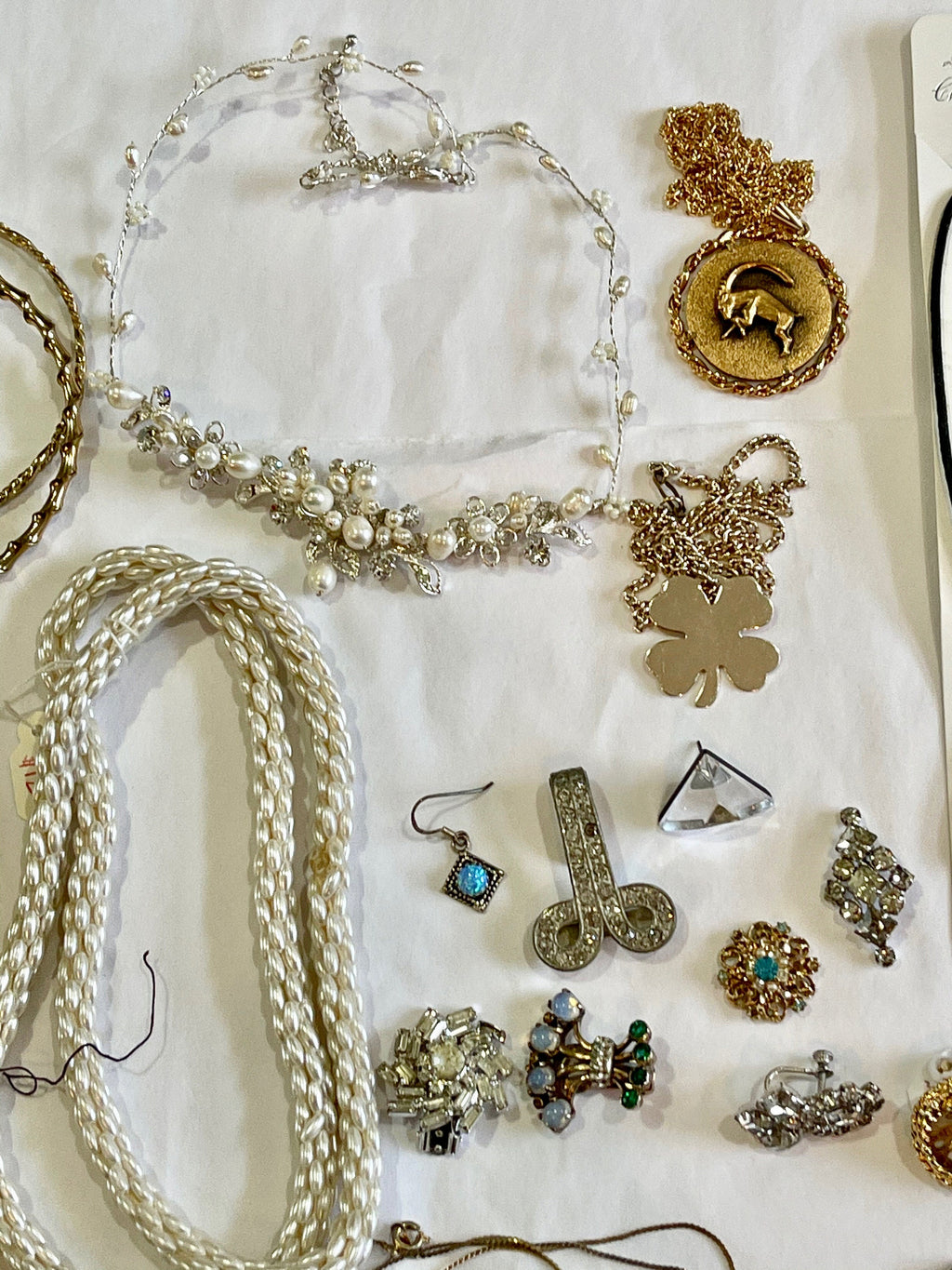 Vintage Jewelry Odd Lot: Loose Citrine, Amethyst, Necklaces
