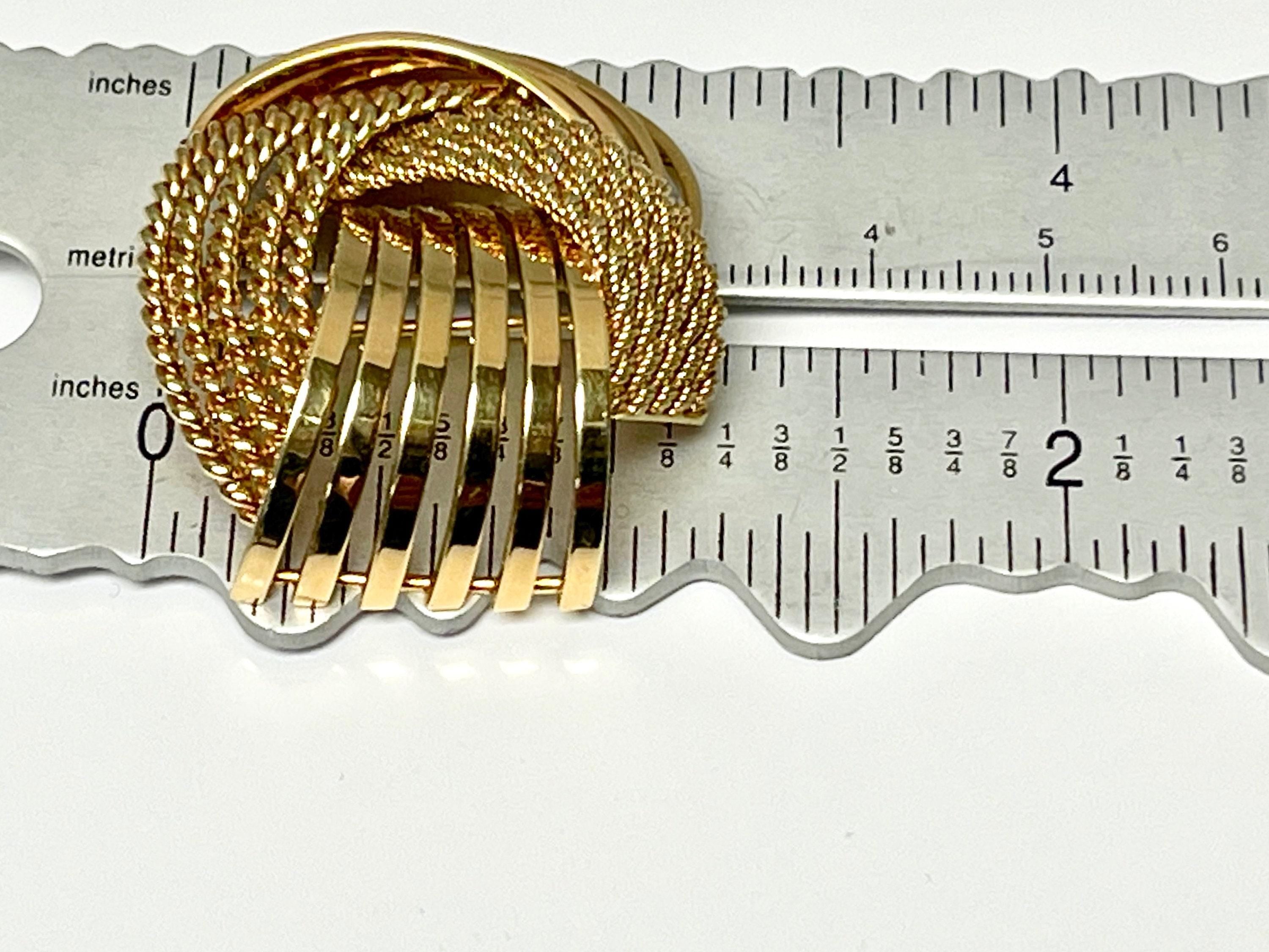 14k Yellow Gold Braided Pin and Clip-on Earring Set