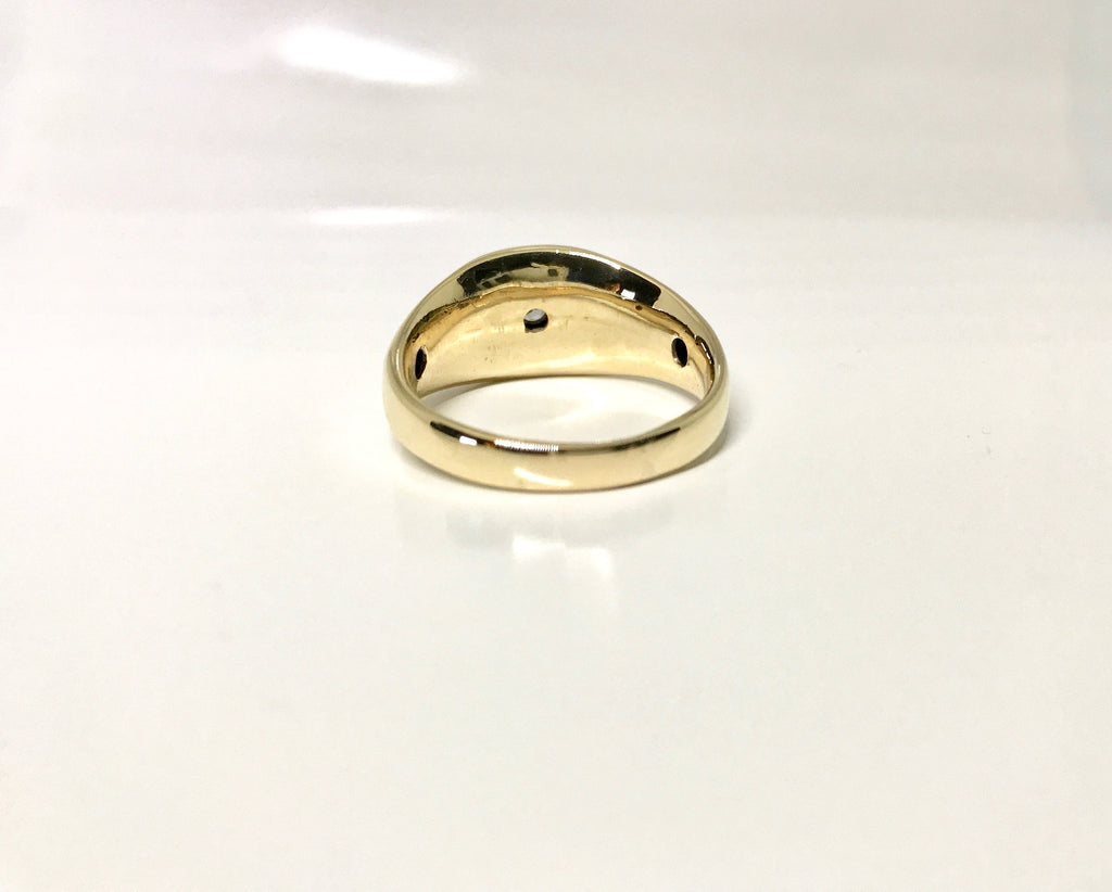 Vintage 10k Yellow Gold Diamond Men's Ring: Sleek Wedding Band