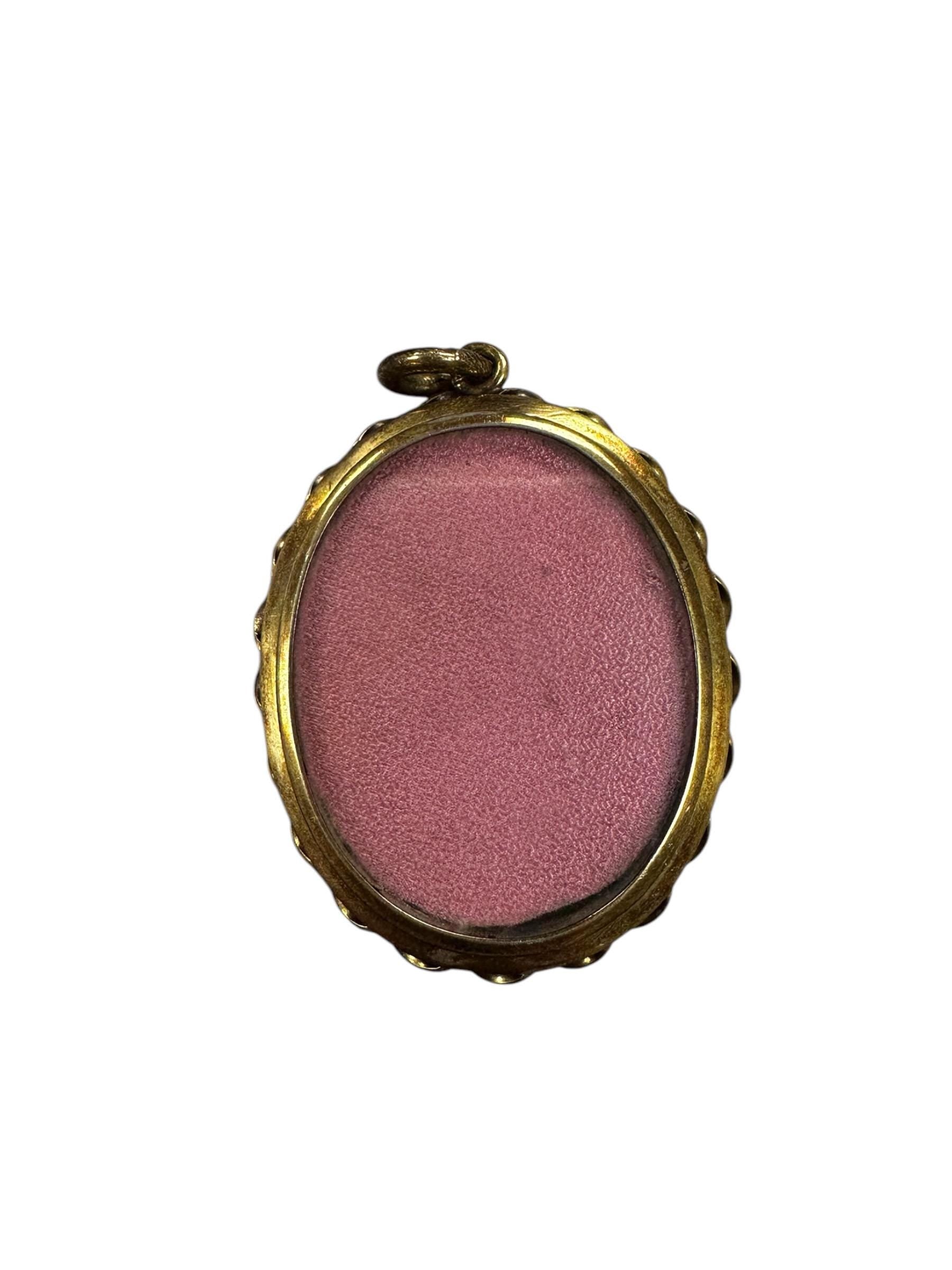 Victorian Gold Filled Floral Mosaic Locket with Braided Frame - Antique Locket