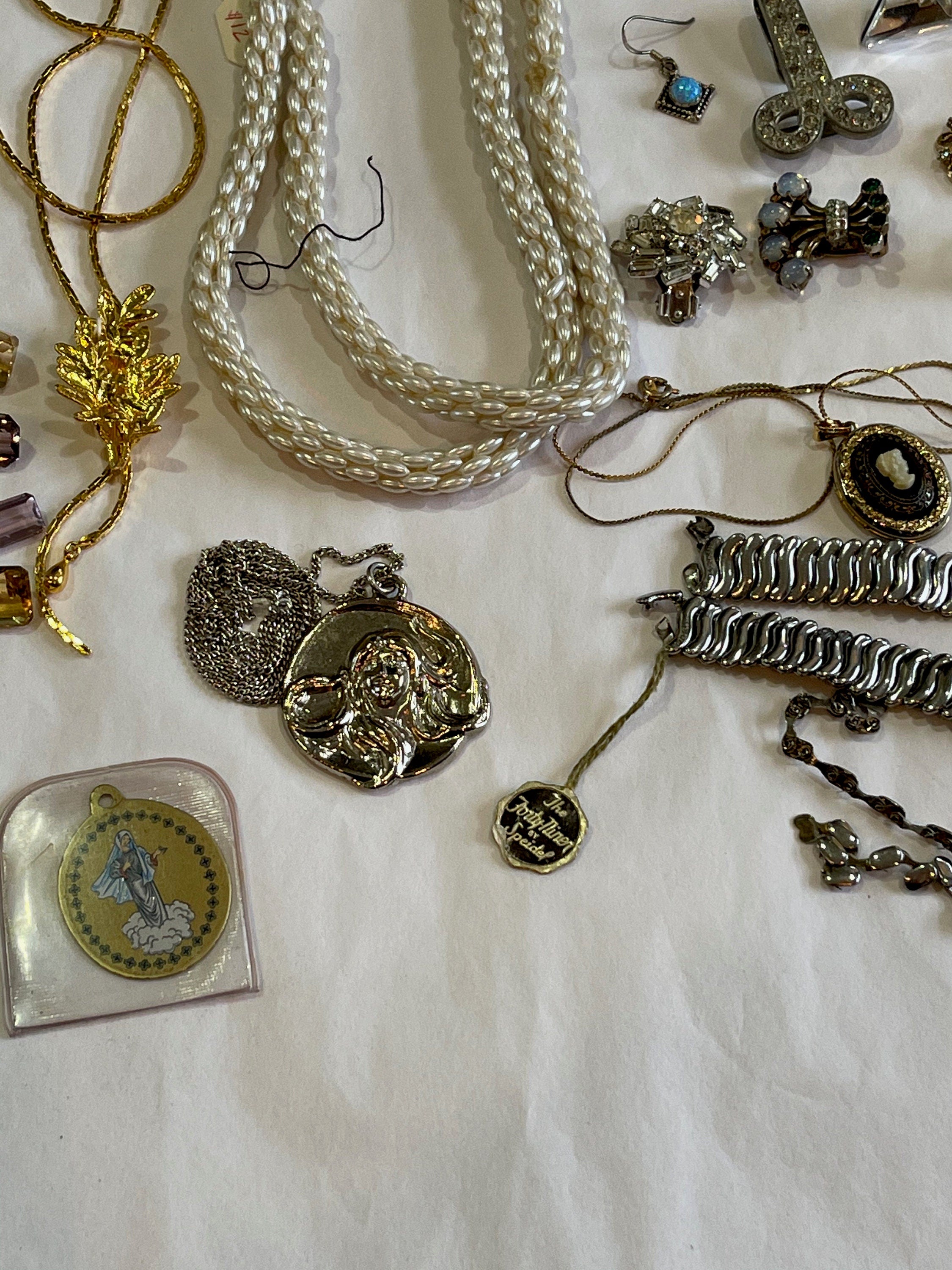 Vintage Jewelry Odd Lot: Loose Citrine, Amethyst, Necklaces