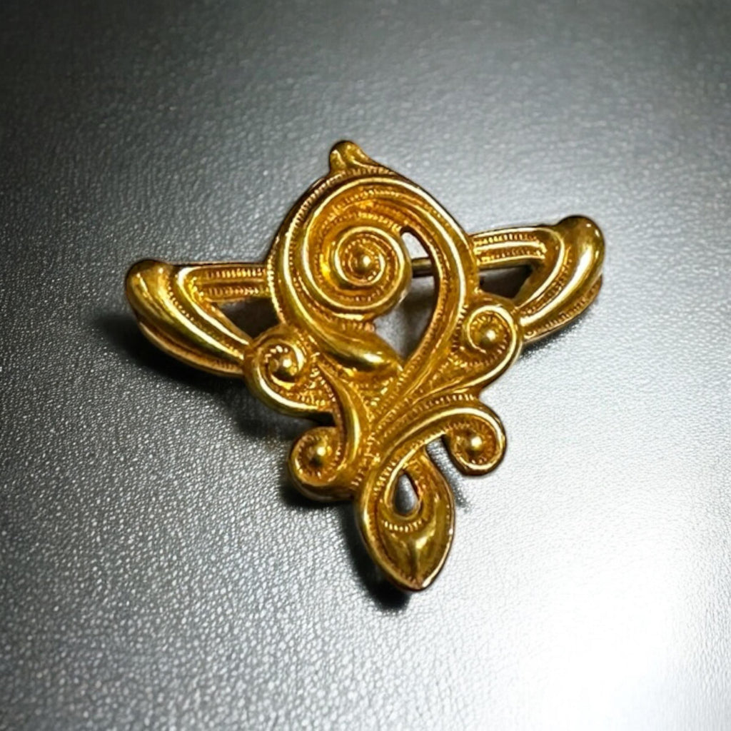Vintage Gold Filled Art Nouveau Watch Pin - Antique Style Brooch