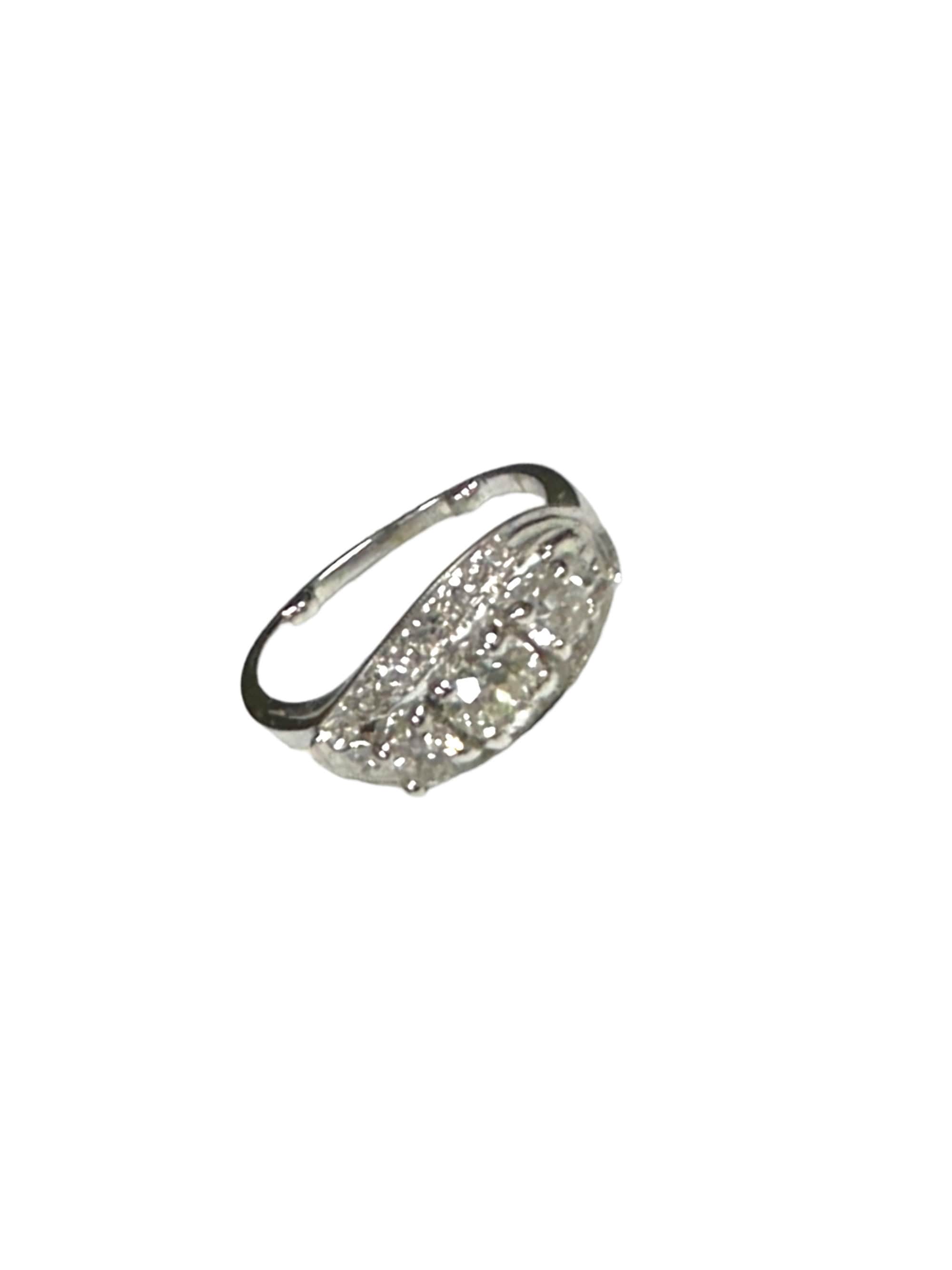 Ladies 14 Karat White Gold Diamond Cocktail Ring with Arthritic "Balls" in Shank