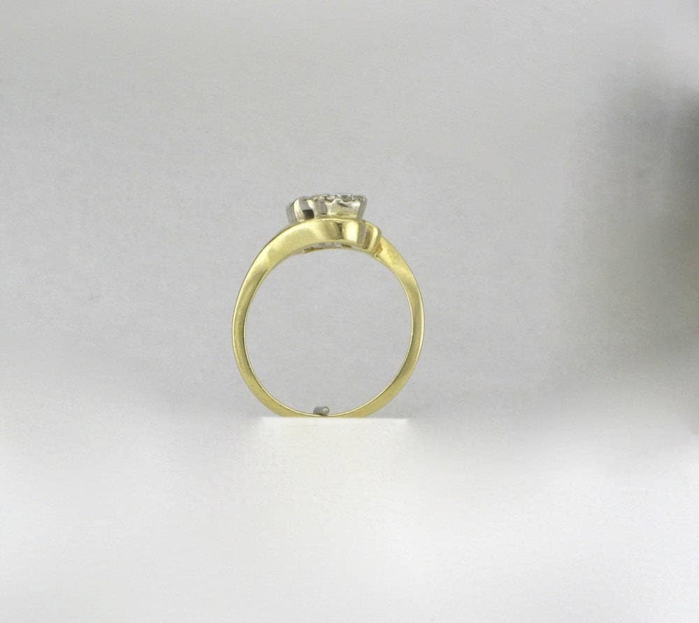 14k Yellow Gold Diamond Cocktail Ring: 0.45 Carat, 1970s Vintage